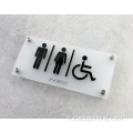 Signes en braille de plaque en acrylique noire personnalisée